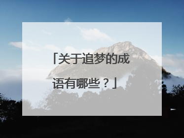 关于追梦的成语有哪些？