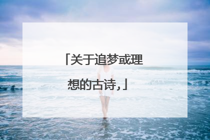 关于追梦或理想的古诗,