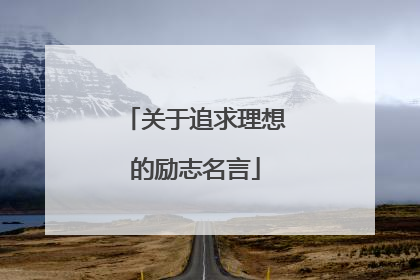 关于追求理想的励志名言