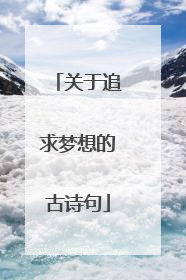 关于追求梦想的古诗句