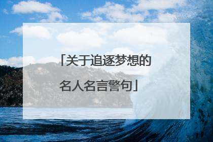 关于追逐梦想的名人名言警句