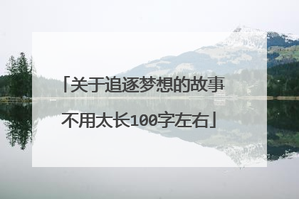 关于追逐梦想的故事 不用太长100字左右