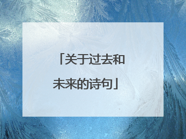 关于过去和未来的诗句