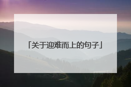 关于迎难而上的句子