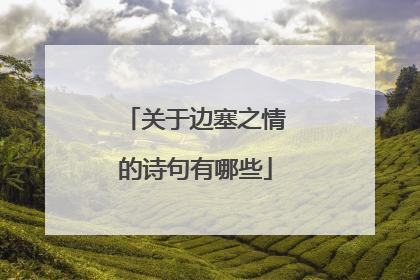 关于边塞之情的诗句有哪些