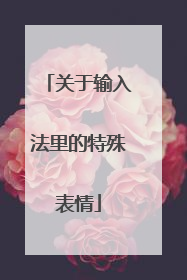 关于输入法里的特殊表情