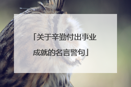 关于辛勤付出事业成就的名言警句