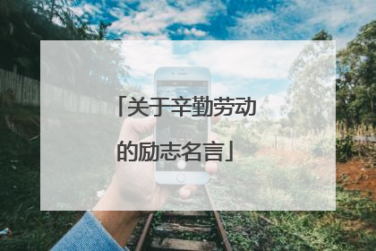 关于辛勤劳动的励志名言