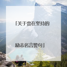 关于贵在坚持的励志名言警句