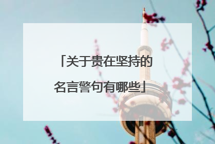 关于贵在坚持的名言警句有哪些