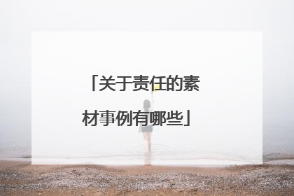 关于责任的素材事例有哪些