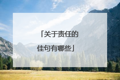 关于责任的佳句有哪些