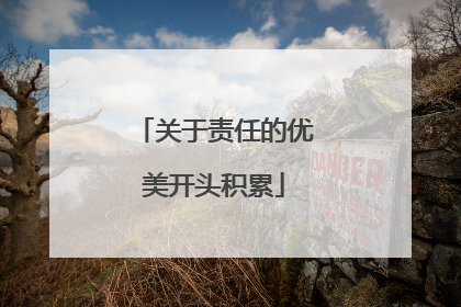 关于责任的优美开头积累