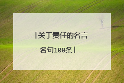 关于责任的名言名句100条