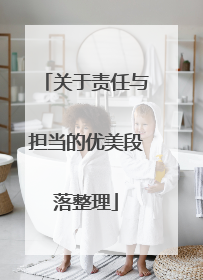 关于责任与担当的优美段落整理