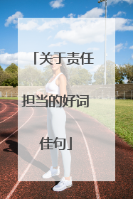 关于责任担当的好词佳句