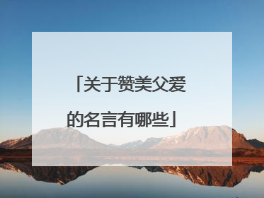 关于赞美父爱的名言有哪些