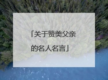 关于赞美父亲的名人名言