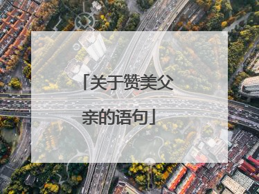 关于赞美父亲的语句