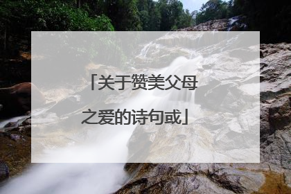 关于赞美父母之爱的诗句或
