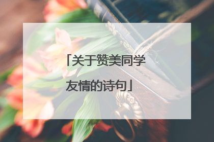 关于赞美同学友情的诗句