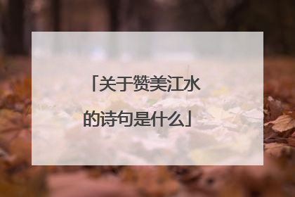 关于赞美江水的诗句是什么