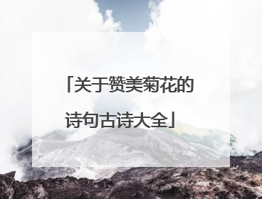 关于赞美菊花的诗句古诗大全