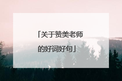 关于赞美老师的好词好句