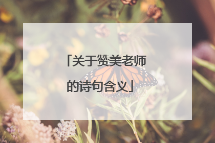 关于赞美老师的诗句含义