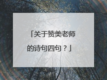 关于赞美老师的诗句四句？
