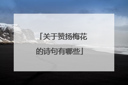 关于赞扬梅花的诗句有哪些