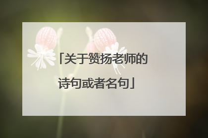 关于赞扬老师的诗句或者名句