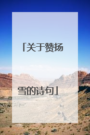 关于赞扬雪的诗句