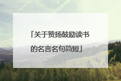 关于赞扬鼓励读书的名言名句简短