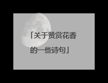 关于赞赏花香的一些诗句