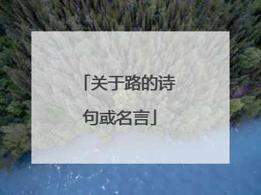 关于路的诗句或名言