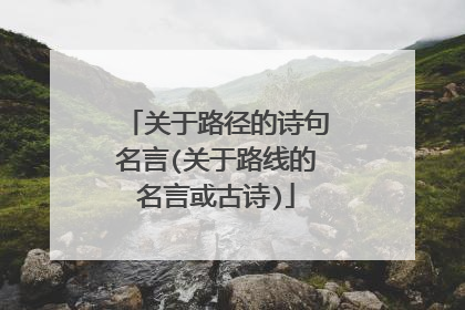 关于路径的诗句名言(关于路线的名言或古诗)
