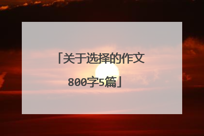 关于选择的作文800字5篇