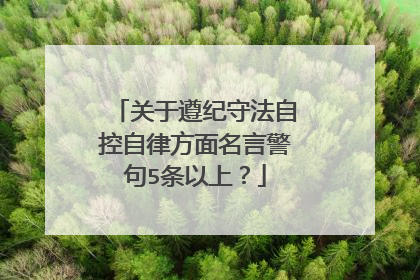 关于遵纪守法自控自律方面名言警句5条以上？