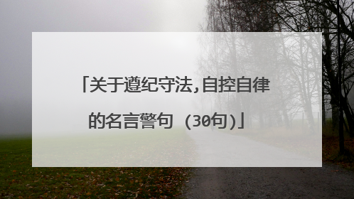 关于遵纪守法,自控自律的名言警句 (30句)
