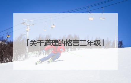 关于道理的格言三年级