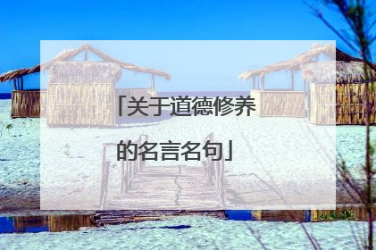 关于道德修养的名言名句