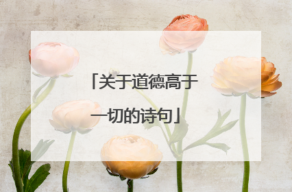 关于道德高于一切的诗句