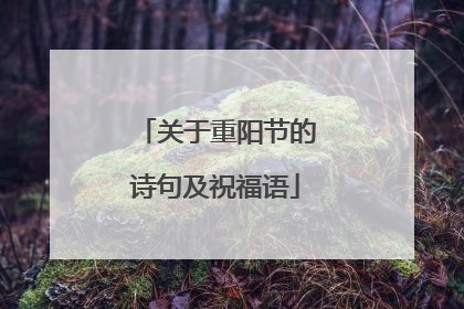 关于重阳节的诗句及祝福语