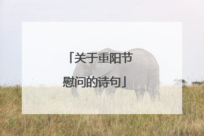 关于重阳节慰问的诗句