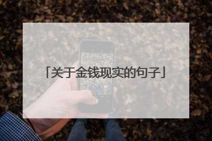 关于金钱现实的句子