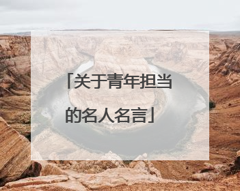 关于青年担当的名人名言