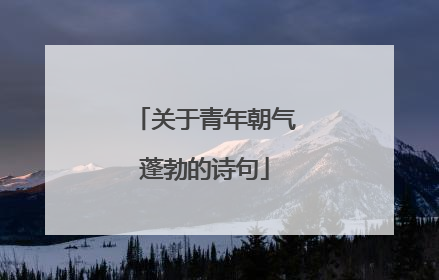 关于青年朝气蓬勃的诗句