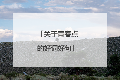 关于青春点的好词好句
