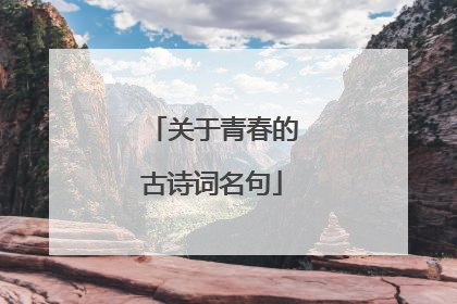关于青春的古诗词名句